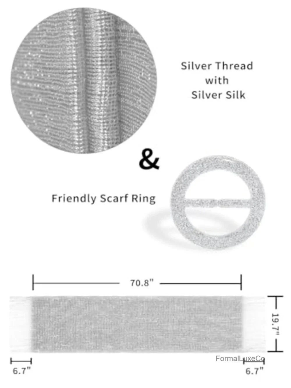 Sparkle Shawl Wrap with Buckle - Evening Formal Shoulder Wrap for Women